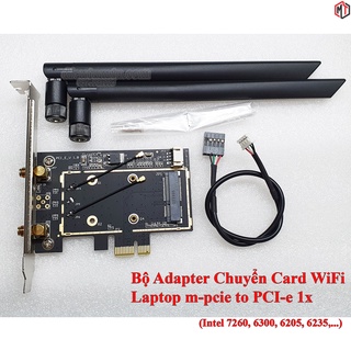 Adapter Chuyển Card WiFi Laptop Thành Card WiFi Máy Bàn (m-pcie / ngff m.2 to PCI-e 1x)