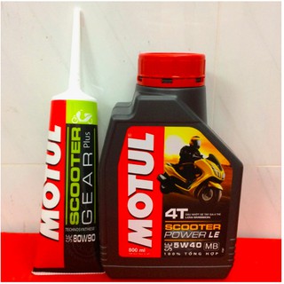 COMBO NHỚT MOTUL SCOOTER POWER LE 5W40 800ML + NHỚT HỘP SỐ (XE TAY GA)