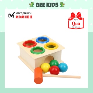 Đồ Chơi Thông Minh Hộp Đập Bóng Nhiều Màu Sắc Vui Nhộn Bằng Gỗ BeeKids Cho Bé