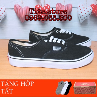 [ TẶNG TẤT+ HỘP] GIÀY THỂ THAO V CLASSIC ĐEN TRẮNG NAM NỮ