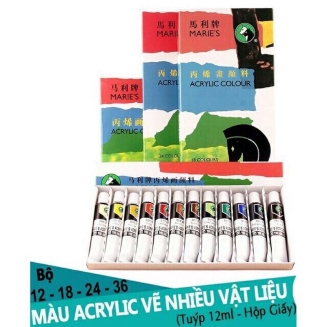 Combo:sổ,màu acr,palet