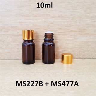 ⚡{HẠ GIÁ}⚡VỎ CHAI ĐỰNG TINH DẦU 10ML MÀU NÂU NHỎ GIỌT - NẮP KIM LOẠI VÀNG