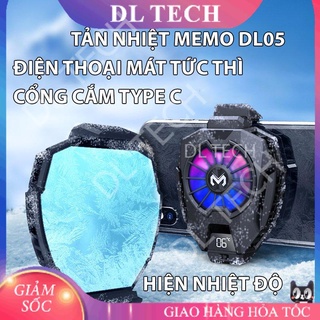 Quạt tản nhiệt gaming MEMO DL05 thế hệ 5 cho điện thoại sò lạnh tích hợp màn hình led công tắc tắt bật DL TECH