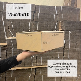 Combo 20 hộp carton 25x20x10 gói gấu bông nhỏ, giày dép, khăn choàng