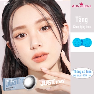 [Mẫu mới]Lens mắt 1 ngày màu đen Just black Ann365, đủ độ cận từ 0-8