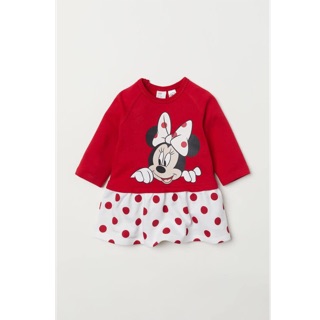 Váy Nỉ Bé Gái Minnie Chấm Bi Đỏ