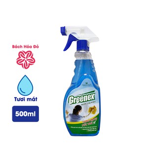 Nước Lau Kính GREENEX chai có vòi xịt dung tích 500ml - Hương Tươi Mát