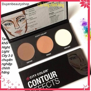 {Chuẩn Auth} Bảng Phấn Tạo Khối Và Highlight City Color 3 Ô  Contour Palette