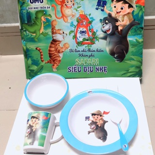 Bộ Đồ Ăn 4 Món Melanine Cho Bé OMO
