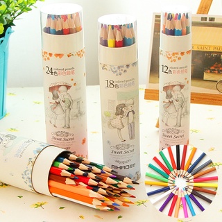 Hộp Chì Màu Dạng Chuốt Cao Cấp 12 &amp; 24 Màu - 01 hộp - Bút chì