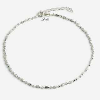 Lắc chân trang sức Bạc 925 Senyda dây bi dài xen bi tròn LC111
