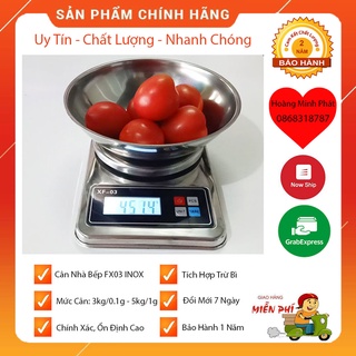 Cân điện tử mini nhà bếp INOX FX03 để bàn 3kg/0.1g - 5kg/1g. Tiện lợi phù hợp gia đình và kinh doanh nhỏ
