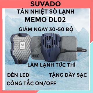 Quạt tản nhiệt điện thoại Memo DL02 gaming sò lạnh siêu mát có nút ON/OFF tặng dây sạc SUVADO