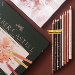 [DA ĐEN] Chì Màu PolyChromos Faber Castell 12 Màu