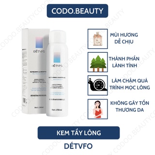 Xịt tẩy lông DETVFO Không Đau Lành Tính Dịu Nhẹ - Kem tẩy lông nách, tay, chân, lưng dạng xịt 150ml