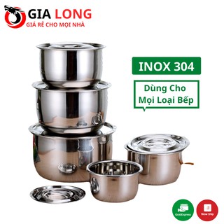 Bộ 5 Nồi Misho Chất Liệu INOX 304 Cao Cấp Dùng Cho Mọi Loại Bếp Ga, Bếp Từ, Bếp Hồng Ngoại