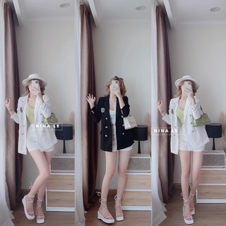 Áo khoác vest mangto dáng dài logo áo blazer công sở TL266