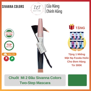 [Chính Hãng] Chuốt Mi Mắt 2 Đầu Sivanna Colors Two-Step Mascara Dài và Dày Mi Không Lem