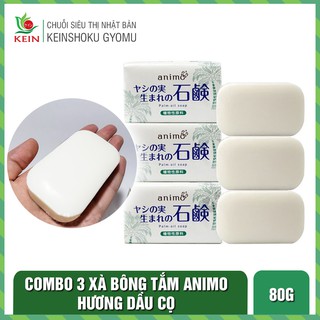Set 3 Xà bông tắm ANIMO hương dầu cọ 100% Tự nhiên - Hàng Nhật nội địa