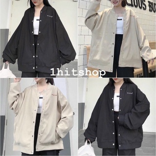 áo khoác nữ bomber phối nút siêu cá tính dù 2 lớp 255