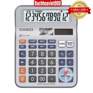 Máy tính Casio MC-12M chính hãng, máy tính để bàn MC12M bảo hành điện tử 7 năm Casio MC12M