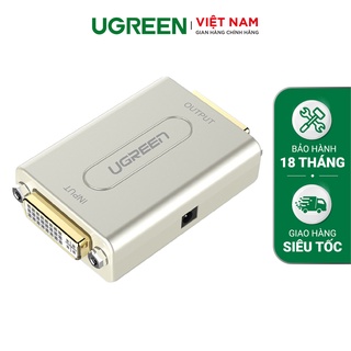 Bộ lặp + nối dài DVI 1080P độ phân giải cao, vỏ hợp kim, mạ vàng Ugreen 40266 (Bạc)