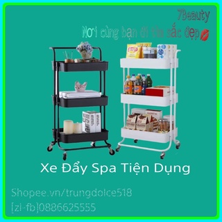 Xe đẩy spa 3 Tầng có Bánh Xe Đa Năng - XDT01