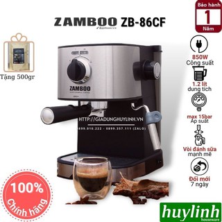 [Mã ELHAMS5 giảm 6% đơn 300K] Máy pha cà phê Zamboo ZB-86CF - 15 bar - tặng 250gr cà phê