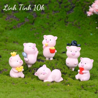 Tượng Heo Con trang trí ô tô, bàn làm việc, bánh kem đáng yêu dễ thương Sét chú heo Mẫu 4 FREESHIP 50k - Linh tinh 10k