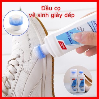Chai vệ sinh giày đầu chà cọ tạo bọt vệ sinh giày tẩy trắng làm mở vết ố của giày dép nhanh chóng