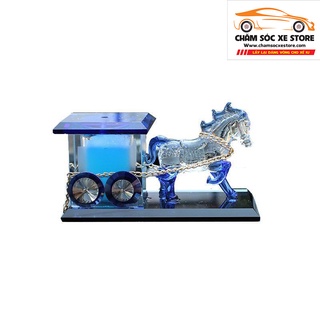 Tượng Nước Hoa Ngựa Kéo Xe Pha Lê Trang Trí Taplo Ô Tô, Nhà Cửa, Văn Phòng,...