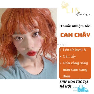Thuốc nhuộm tóc màu CAM CHÁY đẹp 2021 tặng kèm gói gội xả phục hồi Linhair