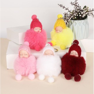 Phụ kiện trang trí bánh sinh nhật bánh kem - BÚP BÊ CHIBI ĐỘI MŨ LEN, EM BÉ BÔNG