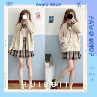 Áo Khoác Len Cardigan Nữ Dài Tay Siêu Xinh JK Nhật Bản