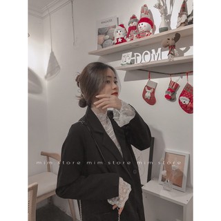 áo blazer 2 lớp đen,nâu tây Áo vest 2 lớp đen ( ảnh by Mimstore)