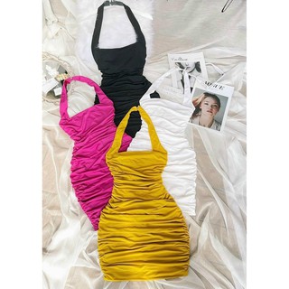 đầm body nhún dạng yếm cực hot