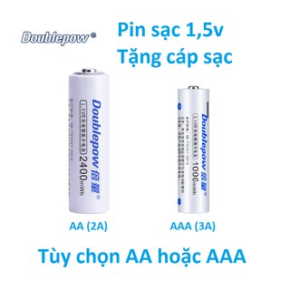 (Tặng cáp sạc) pin sạc 1,5v, Pin sạc Lithium cổng MicroUSB 1.5V AA 2400mWh, pin AAA 1000mWh, pin lắp MIC ,pin đũa sạc
