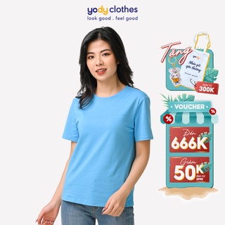 Áo thun nữ YODY vải cotton in chữ look good feel good cá tính TSN5284