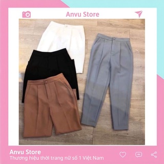 Quần baggy nữ công sởFREESHIPcạp cao cúc bọc vải tuyết mưa cao cấp [ANVU STORE QNU11]