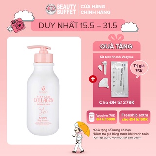 Tinh chất dưỡng trắng và sáng mịn da Beauty Buffet Scentio Pink Collagen Body Essence 350ml