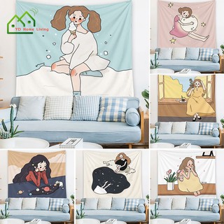 RẺ NHẤT SHOPEE  Tranh vải, thảm vải treo tường hình CÔ GÁI ĐÁNG YÊU decor phòng cực đẹp