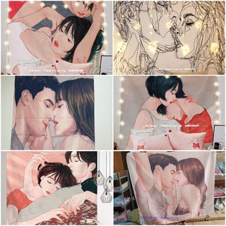 ❤️Tranh vải cho cặp đôi ❤️ có sẵn - Tặng phụ kiện ❤️ thảm treo tường decor trang trí