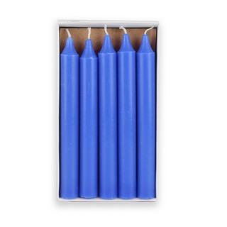 Hộp 15 cây nến thơm thẳng Quang Minh Candle NQM0017 15 cm (Xanh dương)