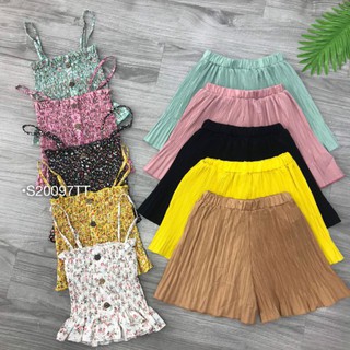 SET ÁO 2 DÂY HOA NHÍ + QUẦN VÁY DẬP LY