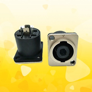 Ổ cắm jack Speakon âm màu bạc chân hàn (1 chiếc)