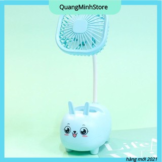 Quạt Mini Tích Điện Để Bàn Tiện Lợi Pin Khoẻ , Quạt Mạnh Hình Thú Dễ Thương