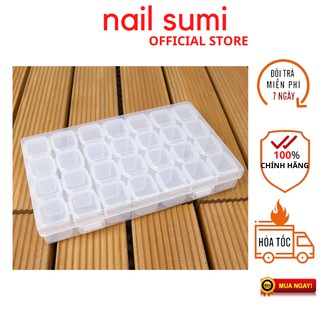 Hộp nhựa đựng đá, charm, phụ kiện nail 28 ô