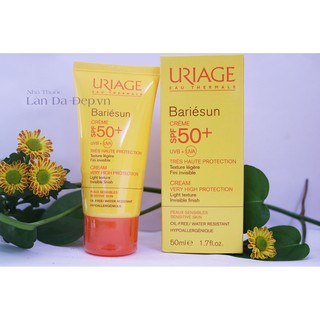 (CHÍNH HÃNG Làn Da Đẹp) - Uriage Bariésun Crème  SPF 50 - Kem chống nắng cho da nhạy cảm không màu