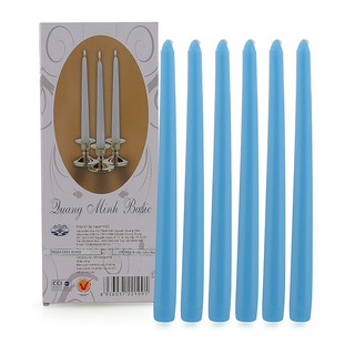Hộp 6 cây nến thơm taper Quang Minh Candle NQM1991 25cm (Xanh da trời)