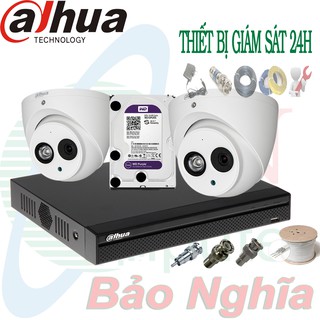 Trọn Bộ 4 Camera Dahua 1200EMPA có mic và Đầu Ghi 5104HSX Full HD 1080.